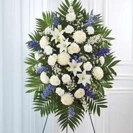 Blue and White Favorite Standing Spray