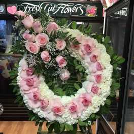 Sympathy Wreath Carnation and Rose Mix