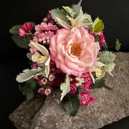 #A029 - Fuschia Hydrangea Silk Floral Bouquet