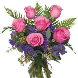 Half Dozen Pink Roses