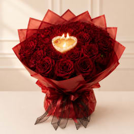 Love Burning Heart Shaped Roses