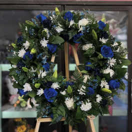 Blue Sympathy Floral Arrangement
