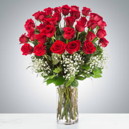 Grandeur Long Stem Rose Arrangement by Mary Blooms