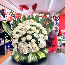 Sympathy Jumbo Crown Floral Arrangement