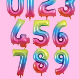 34" Rainbow Number Balloon