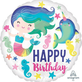 18" Happy Birthday Mermaid