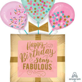 32" Stay Fabulous Happy Birthday Jumbo Mylar