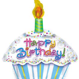 18" Happy Birthday Cupcake Mylar