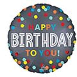 18" Polka dot Happy Birthday Mylar