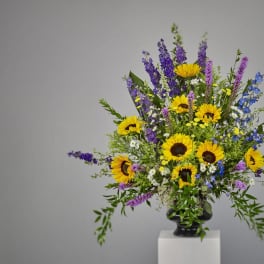 Sunflower Fields Sentiments Pedastal Display