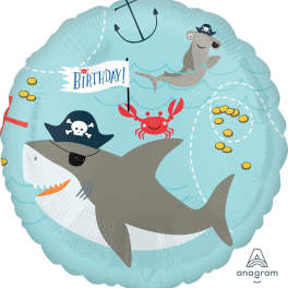 18" Shark Happy Birthday Mylar