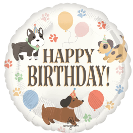 18" Happy Birthday Pups Mylar