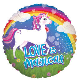 18" "love is Magical" Unicorn Mylar