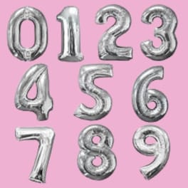 34" Silver Number Balloons