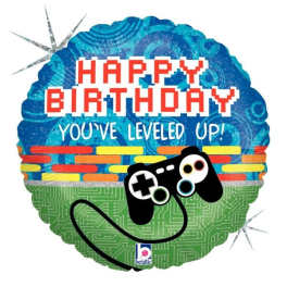 18" "You've leveled up" Happy Birthday Mylar