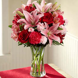 Forever Love Valentine's Day Bouquet - Vase INCLUDED