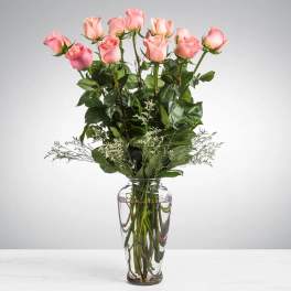 Dozen Long Stemmed Pink Roses by BloomNation™