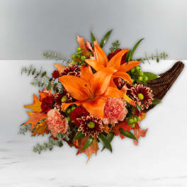 Thanksgiving Cornucopia arrangement