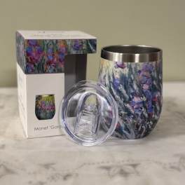Printed stainless steel tumbler with matching box and clear lid