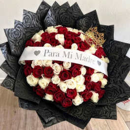 Queen of Hearts for Mom( 75 roses )