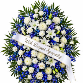 Blue Skies Sympathy Standing Spray