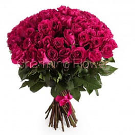Two Dozen long Pink Roses. In vase.