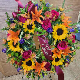 Open wreath easel