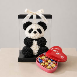 Rose Panda & Chocolate Love Gift Set