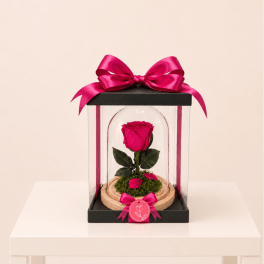 Forever Preserved Fuhsia Rose (Height: 6.69 ")ver