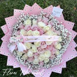 Soft pink 50 roses