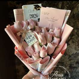 24 pink rose graduation
