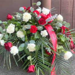 Casket Spray Roses and Carnations