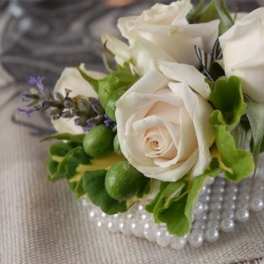 White Spray Rose Wrist Corsage #6