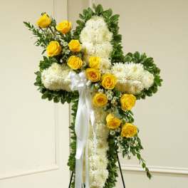 Peace and Prayers Standing Cross - Yellow