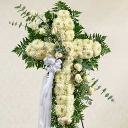 Peace and Prayers Standing Cross - White