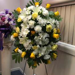 Roses, Lilies Standing Spray