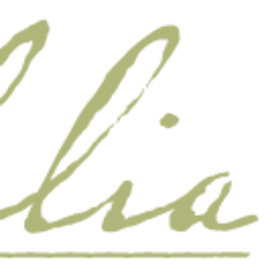 Stylized cursive signature in pale gold on a green background.