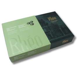 Box of mint chocolate candies with green and black packaging