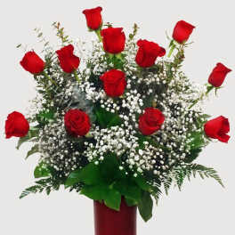 Classic Red Rose Vase for Mom
