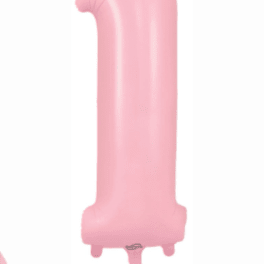 Pink number 1 balloon on a white background