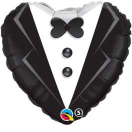 18" Groom Tux Heart shaped Mylar