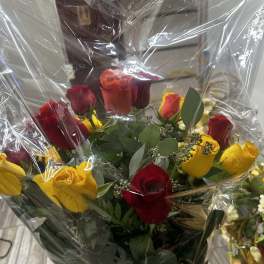 Red and yellow arrangement