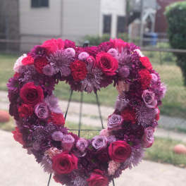 Purple and Pink Open Heart