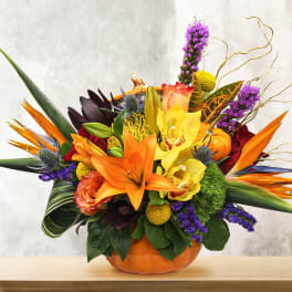 Tropical Pumpkin Centerpiece