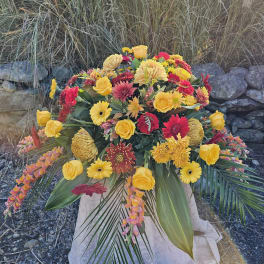 Autumnal Farewell Casket Spray