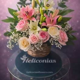 Pink Serenity Lily Basket