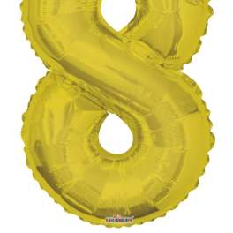 Gold Number 8 Balloon