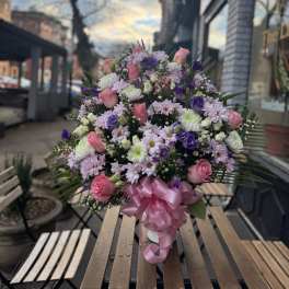 Heartfelt Tribute Pastel Floor Basket.