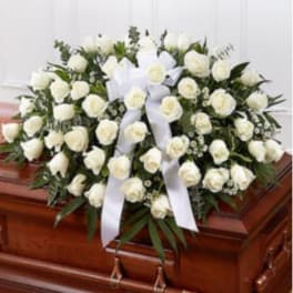 White Rose Half Casket Cover.