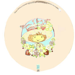 Round balloon with a Mother's Day message and a cartoon girl in a flowered hat